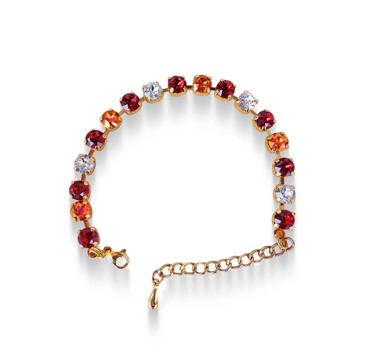 Crystal tennis bracelet,scarlet,pink astral