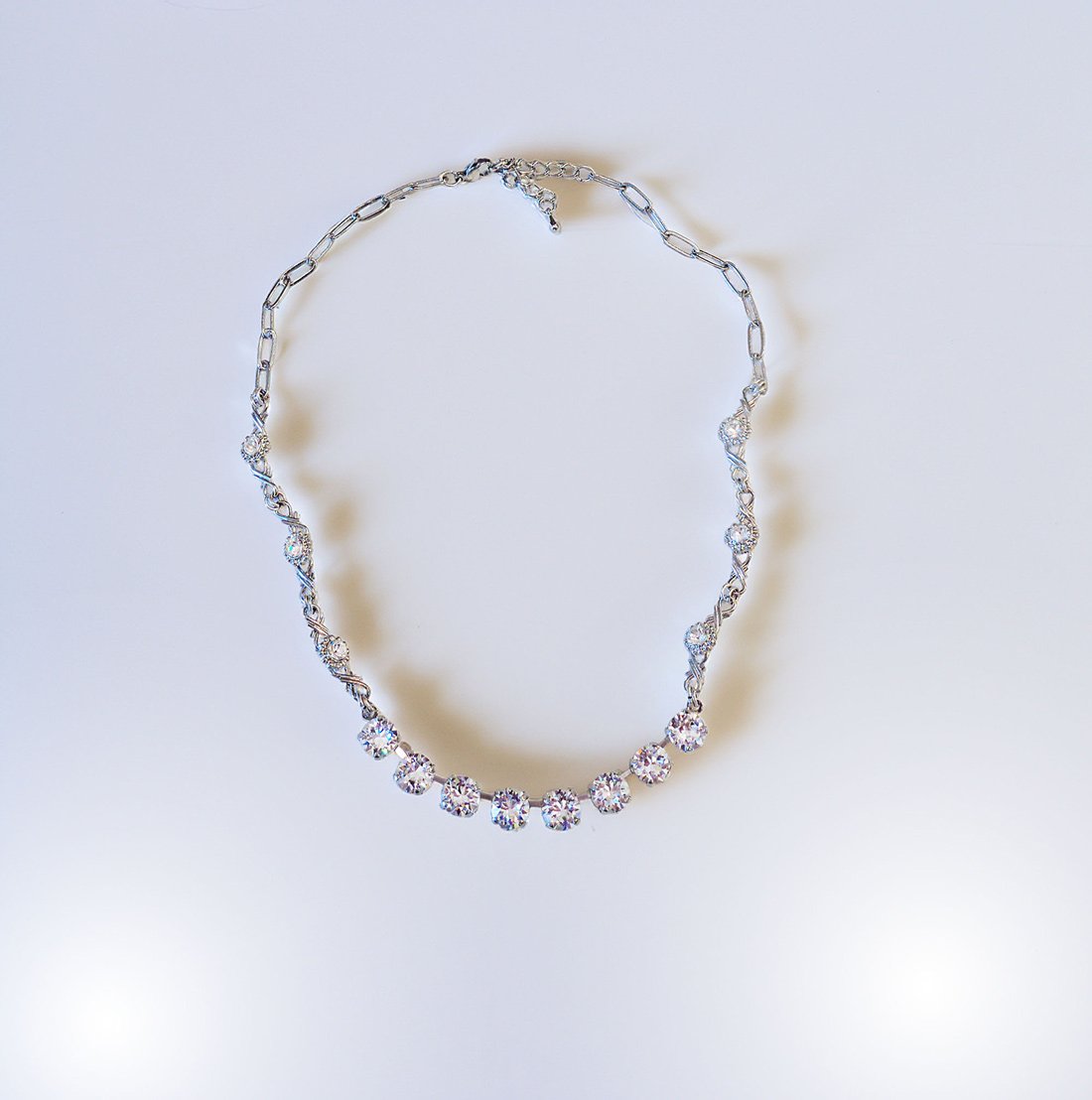 Crystal chain necklace,clear crystal