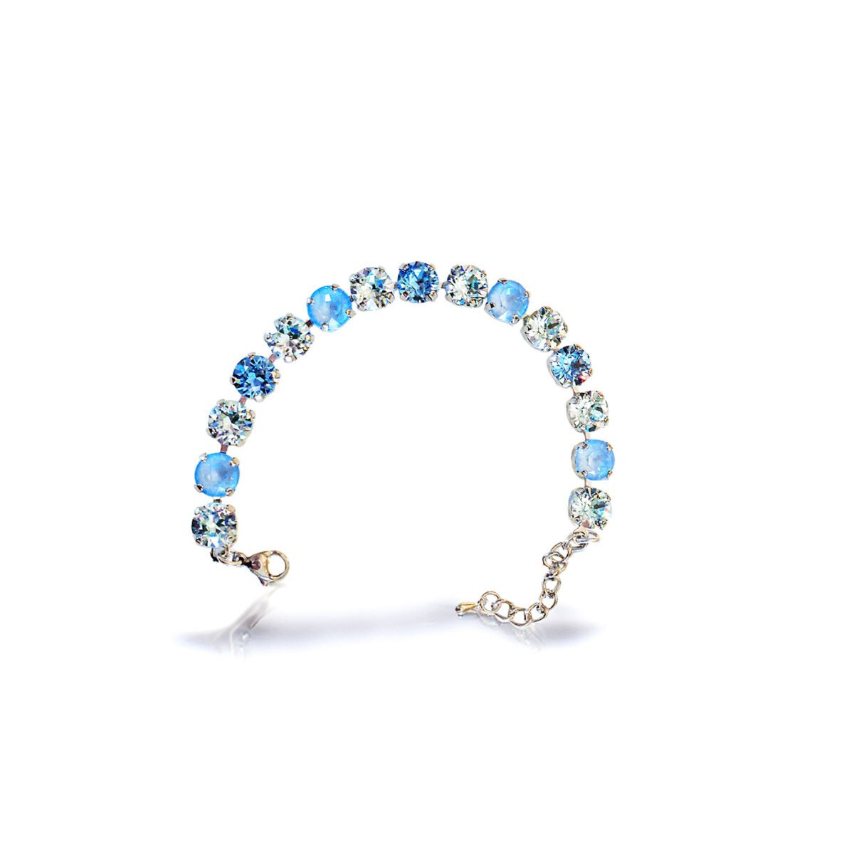 Crystal tennis bracelet,aquamarine,sky blue