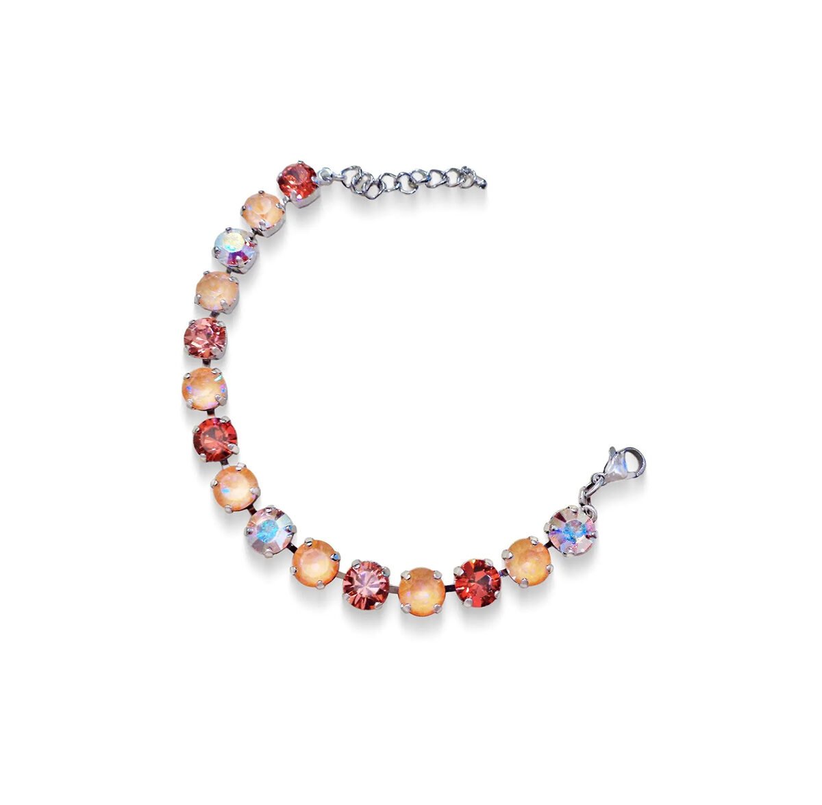 Crystal tennis bracelet,light peach