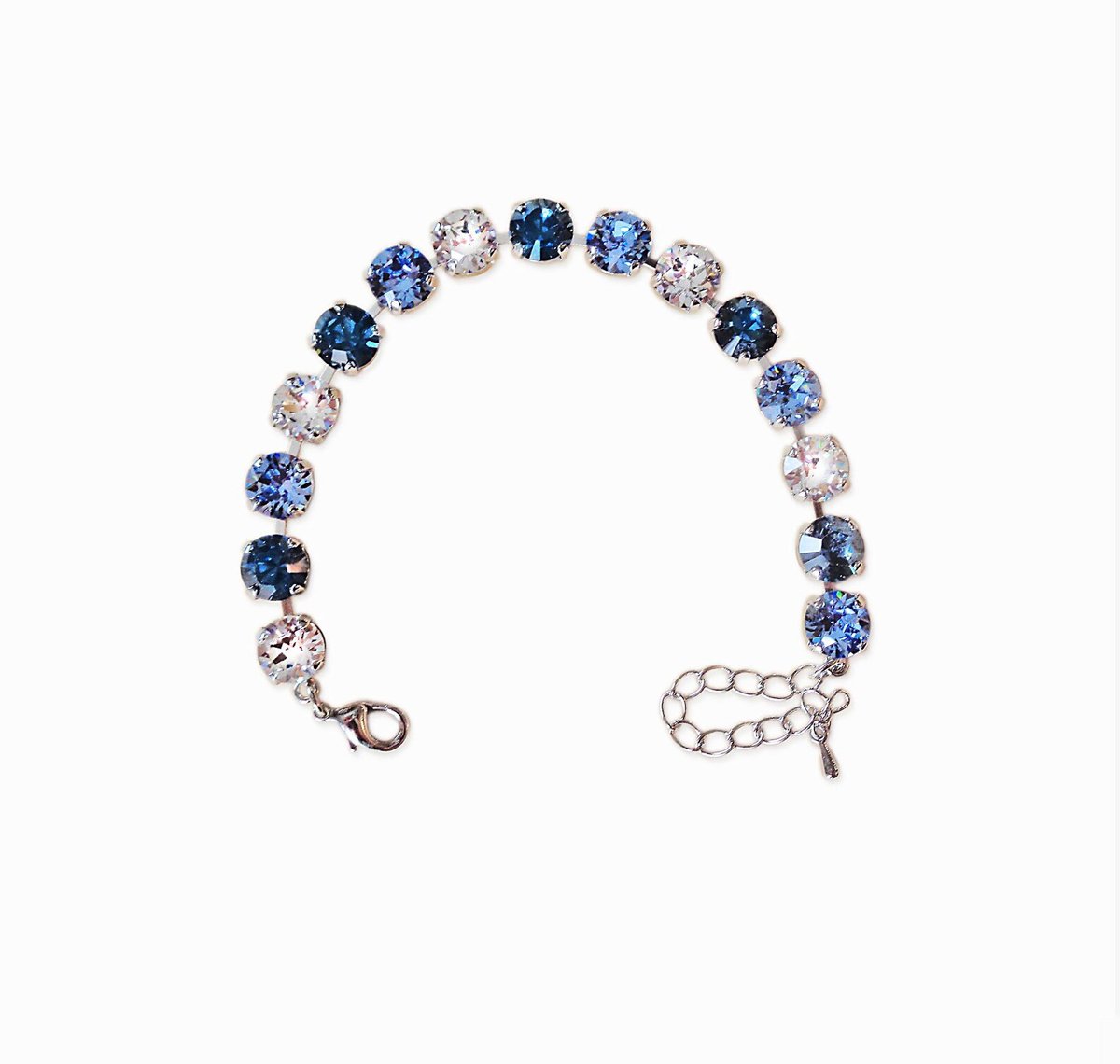 Crystal tennis bracelet,montana,azure