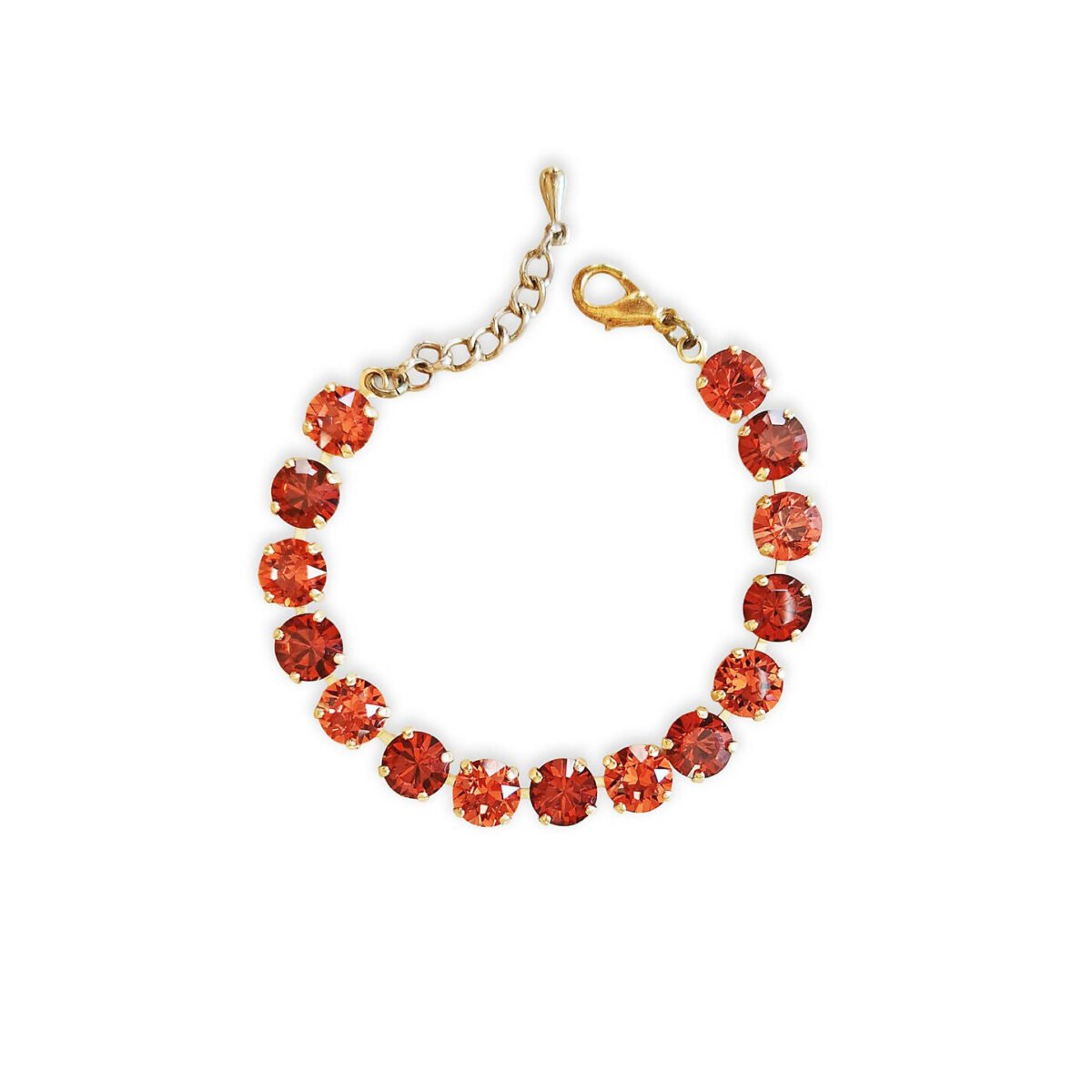 Crystal tennis bracelet,Indian red