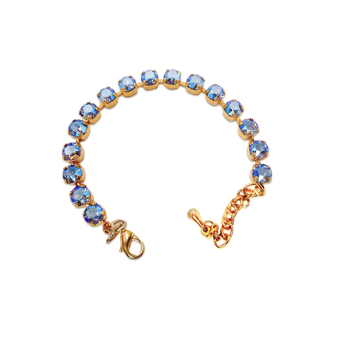 Crystal tennis bracelet,light sapphire shimmer