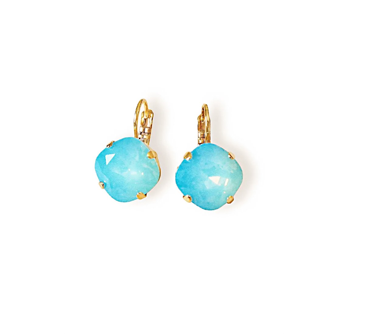 Crystal square drop earrings,pacific opal