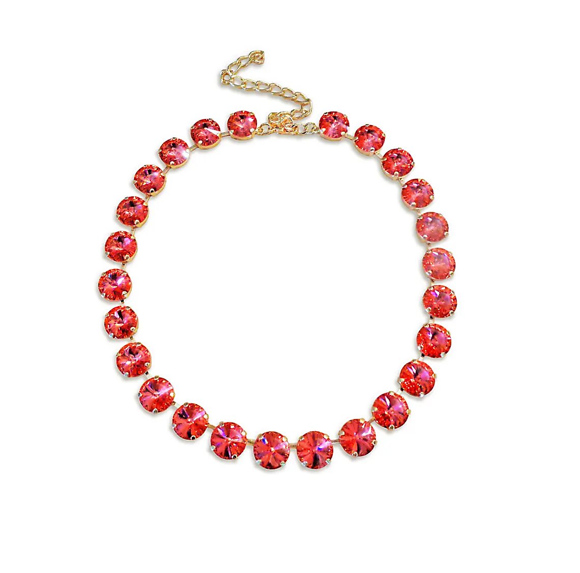 Crystal tennis rivoli tennis necklace,padparadchsa