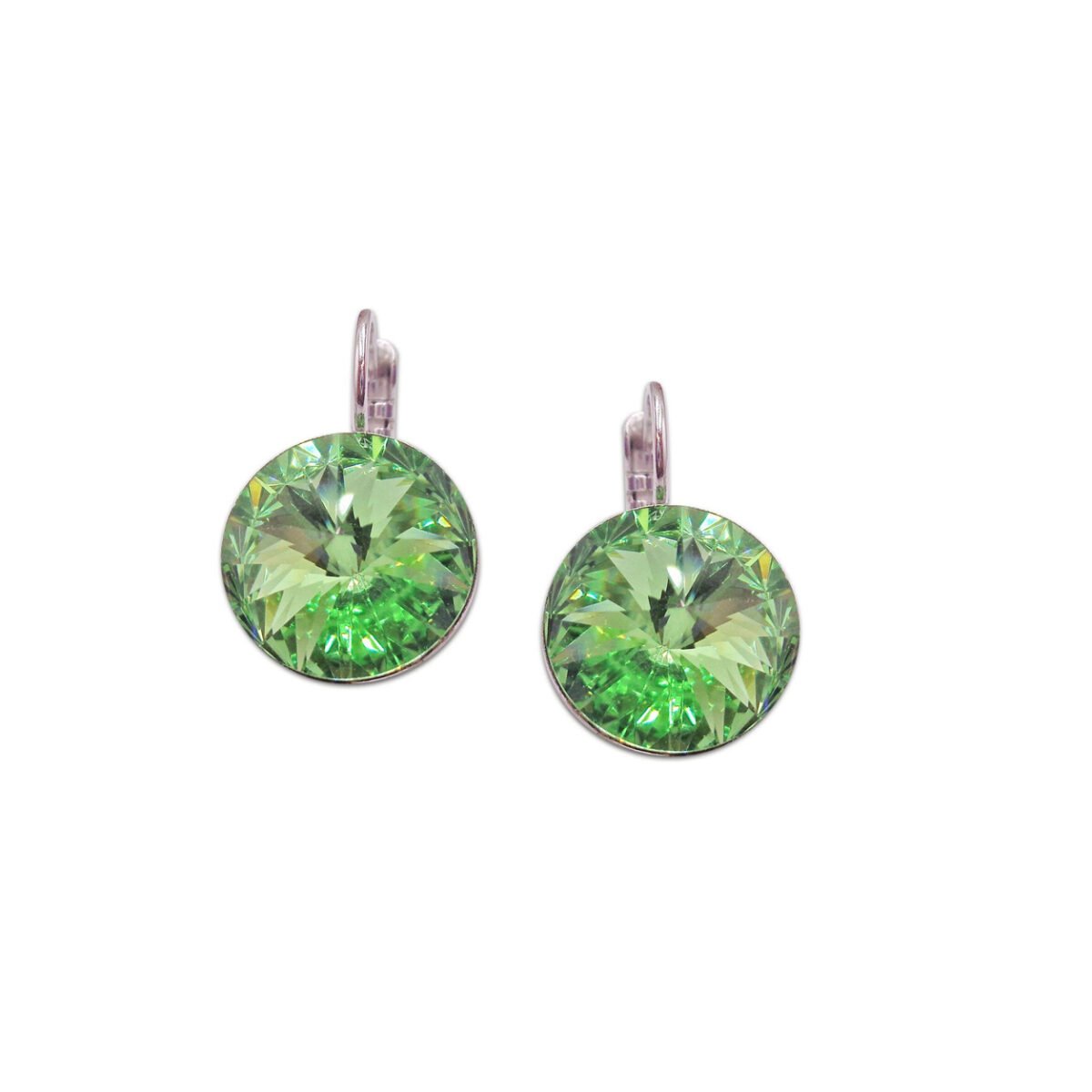 Crystal rivoli drop earrings,peridot
