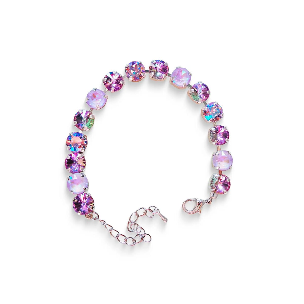 Crystal tennis bracelet,purple shades