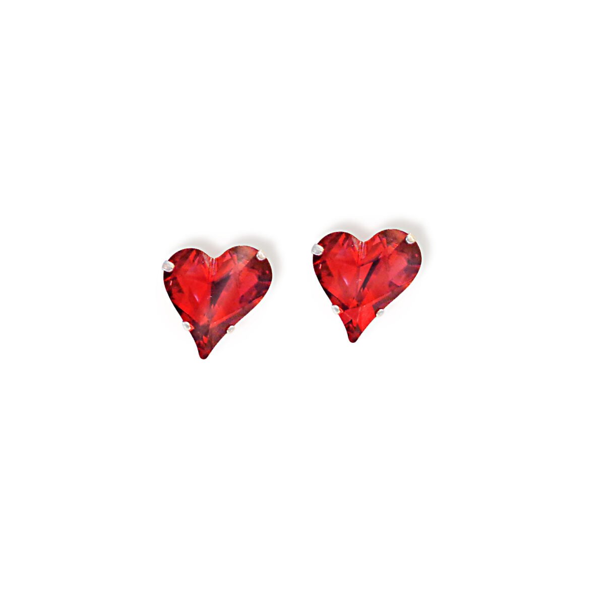 Crystal sweetheart earrings,scarlet