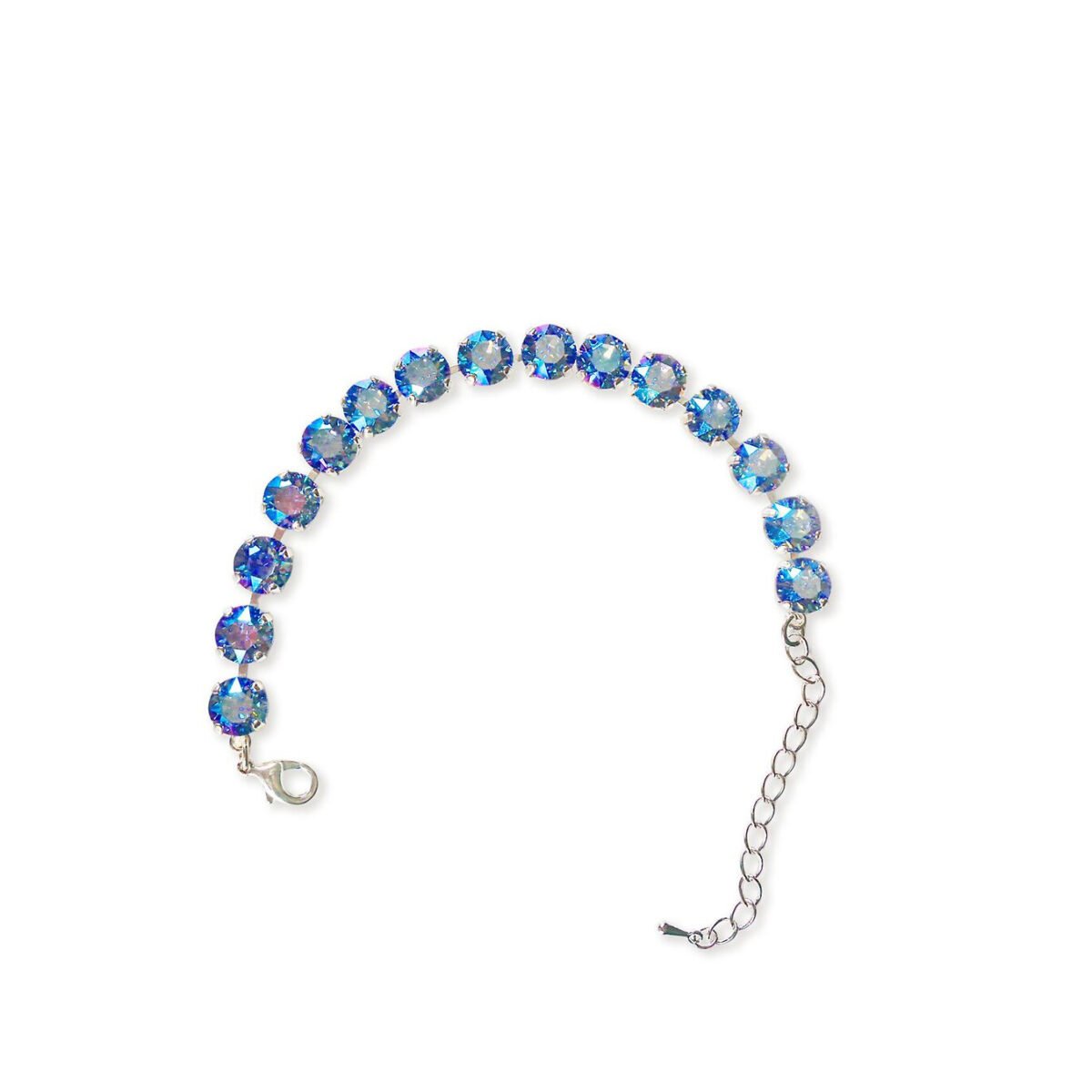 Crystal tennis bracelet,light sapphire shimmer
