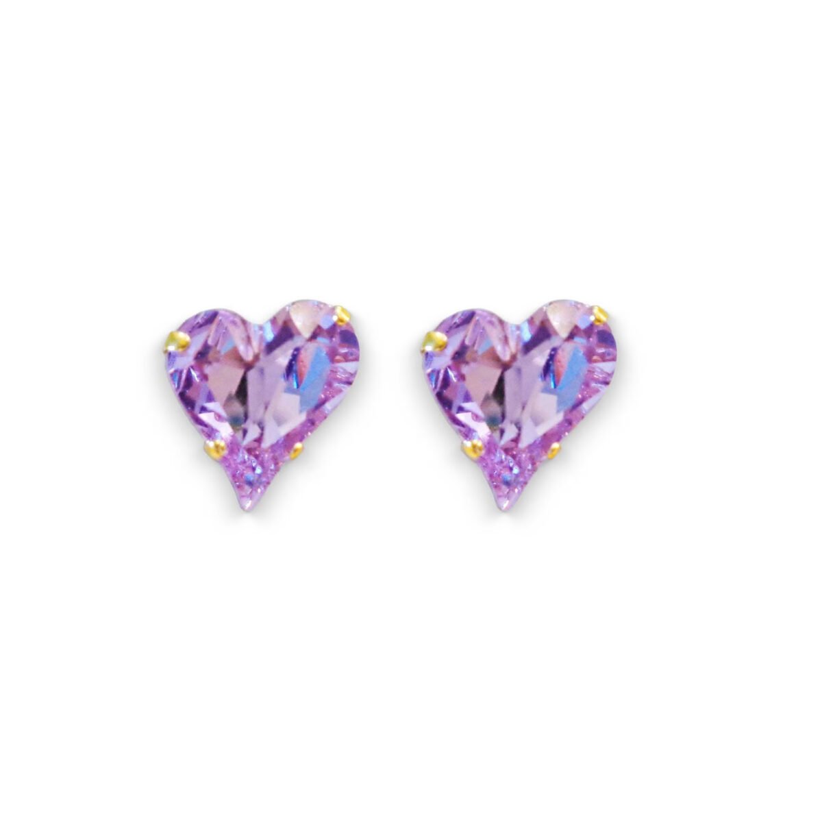 Crystal sweetheart earrings,violet