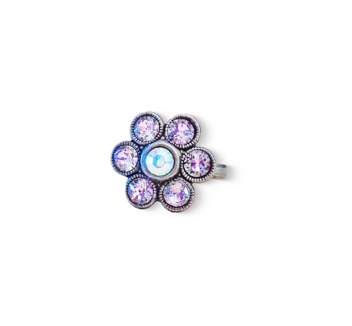 Cute crystal floral design ring,vitrail light
