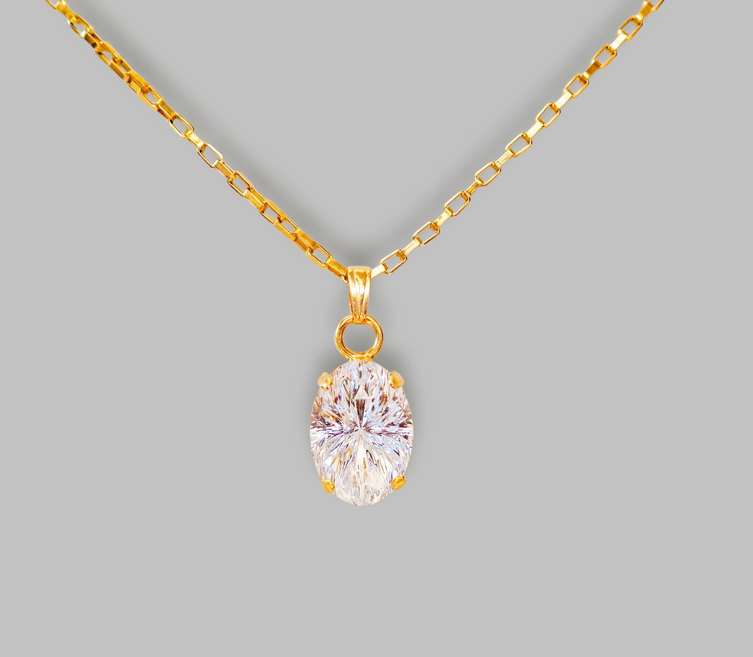 Crystal magical oval pendant necklace ,clear crystal