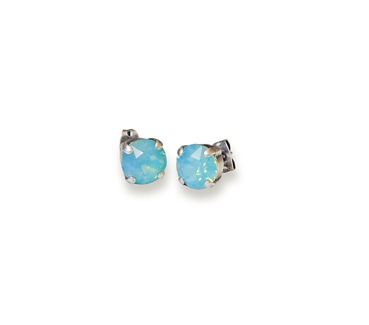 Crystal stud earrings pacific opal,antique silver