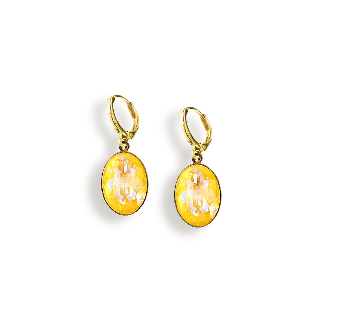 Crystal oval drop dangle earrings,sunshine Delite