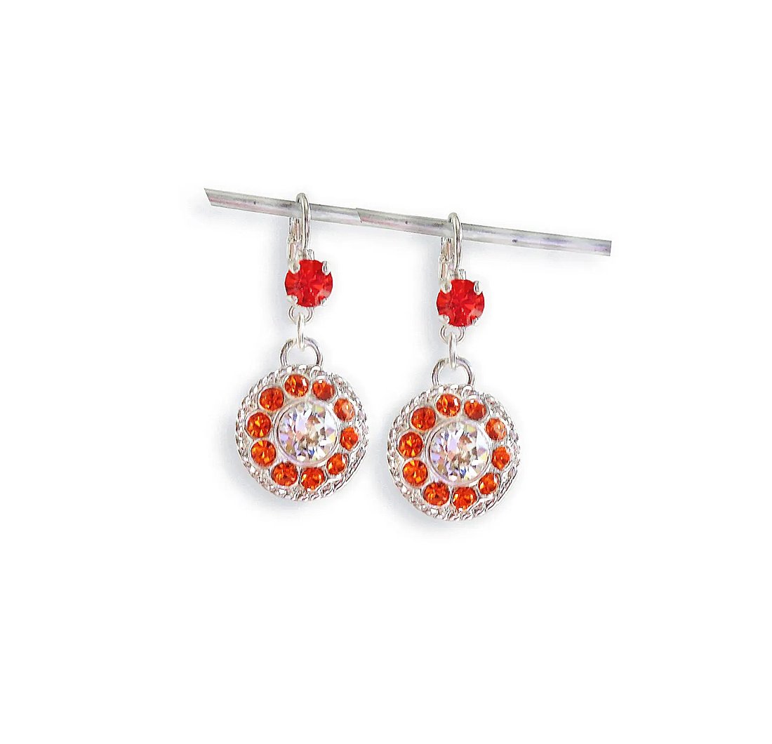 Crystal drop floral earrings,hyakinth
