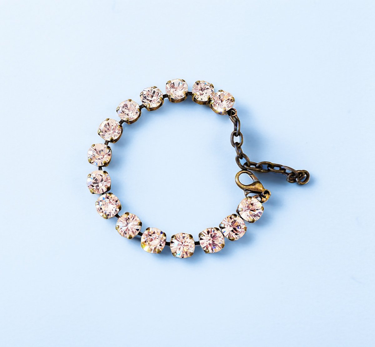 Crystal tennis bracelet,silk