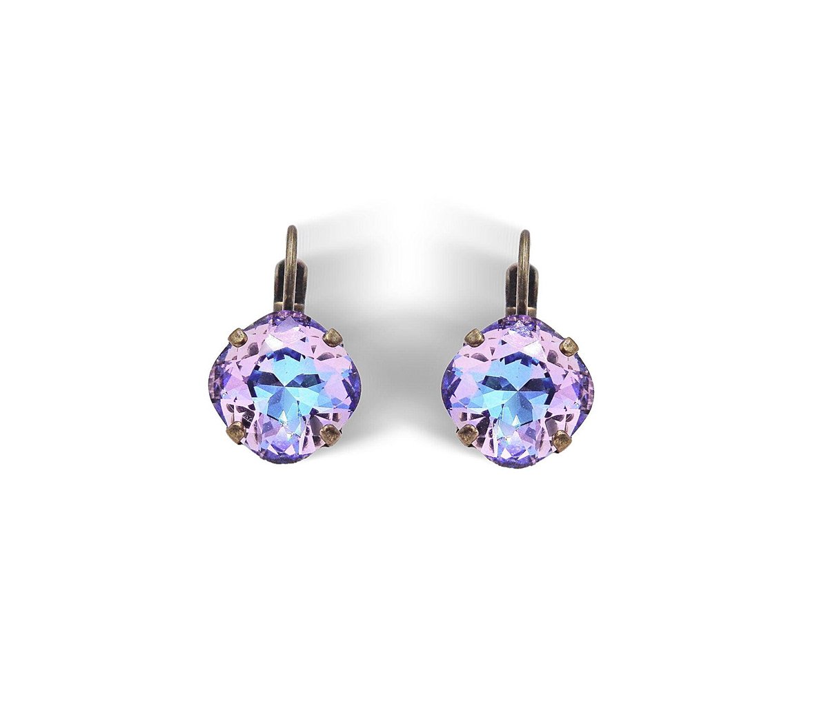 Mini square drop crystal earrings,vitrail light
